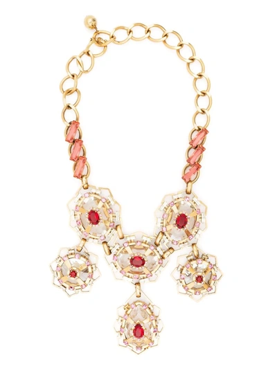 Pre-owned Lanvin 2010s Gemstone-embellished Necklace In Gold