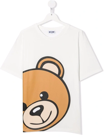 Moschino Kids' Bear-motif Short-sleeve T-shirt In White