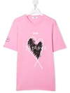 Msgm Teen Dreamer Slogan-print Cotton T-shirt In Pink