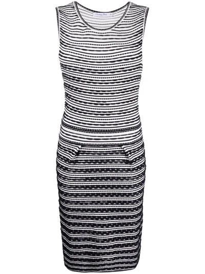 Pre-owned Dior 2010s  Fitted Knitted Dress In White