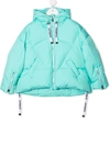 Khrisjoy Logo Drawstring Down Jacket In Blue