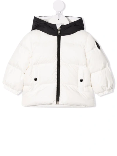 Moncler Babies' Contrasting Hood Padded Jacket In White