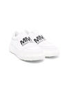 Mm6 Maison Margiela Logo Leather Blend Slip-on Sneakers In White
