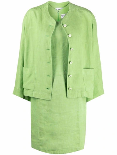 Pre-owned Chanel 1990s Dress And Jacket Set In Green