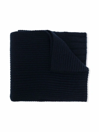 Bonpoint Kids' Knitted Cashmere Scarf In Blue
