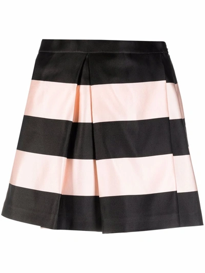 Pre-owned Dior 2010s  Box-pleated Striped Mini-skirt In Black