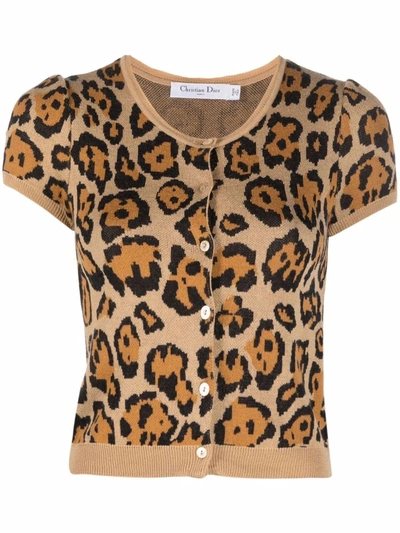 Pre-owned Dior 2010  Cheetah Pattern Knitted Top In Brown