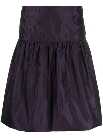 Pre-owned Burberry 1990s High-waisted A-line Skirt In Purple