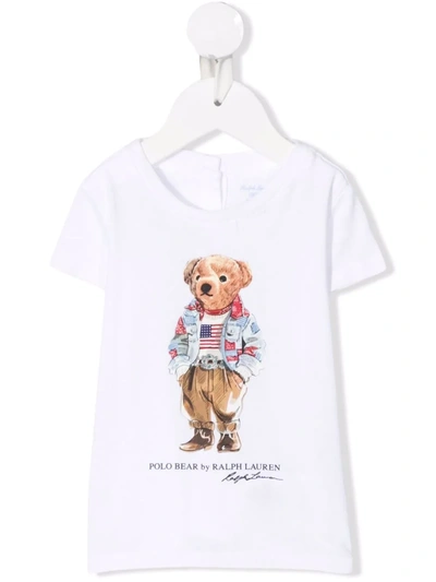 Ralph Lauren Babies' Teddy Bear T-shirt In White