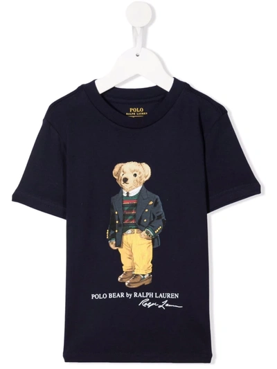 Ralph Lauren Short Sleeve Teddy Bear T-shirt In Blue