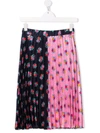 Msgm Floral-print Pleated Skirt In Pink