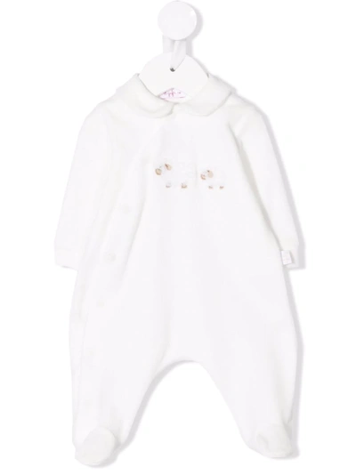 Il Gufo Sheep-embroidered Babygrow In White