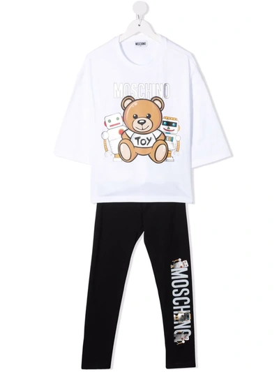 Moschino Kids' Teddy Bear Motif Tracksuit In White
