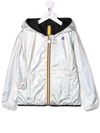 K-way Teen Reversible Hooded Jacket In Silver