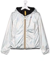 K-way Teen Reversible Hooded Jacket In Silver