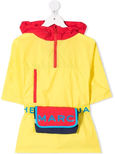 The Marc Jacobs Kids' Colour-block Belted Raincoat In Yellow