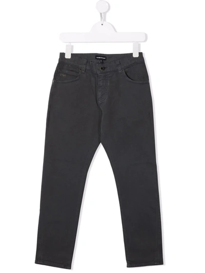 Emporio Armani Kids' Mid-rise Skinny Jeans In Grey