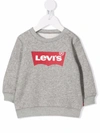 Levi's Grey Sweatshirt For Kids With Logo In Grey