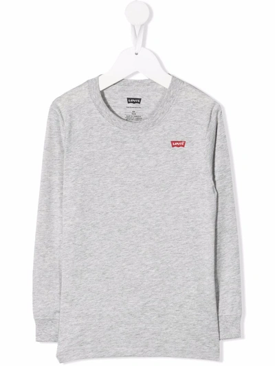 Levi's Kids' Logo-patch Crew Neck Sweatshirt In Grey