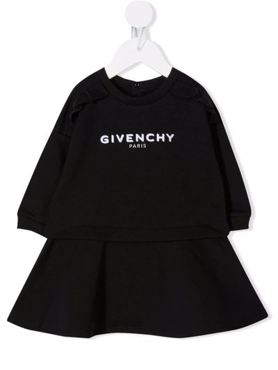 Givenchy Babies' Black Dress For Bby Girl With Logo