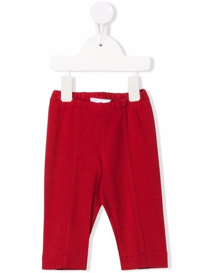 Monnalisa Babies' Panelled Straight-leg Trousers In Red