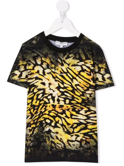 Givenchy Black Kids T-shirt With Animalier Print