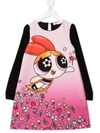 Monnalisa Kids' Powerpuff Girls Grapic-print Dress In Sachet Pink