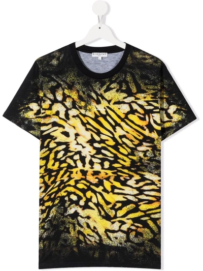 Givenchy Black Kids T-shirt With Animalier Print
