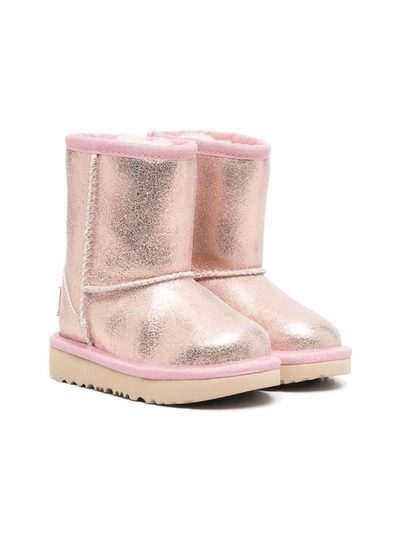 Ugg Kids' Glitter Shearling-lined Boots In Pink