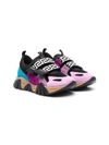 Versace Sneakers With Multicolor Print Kids In Black