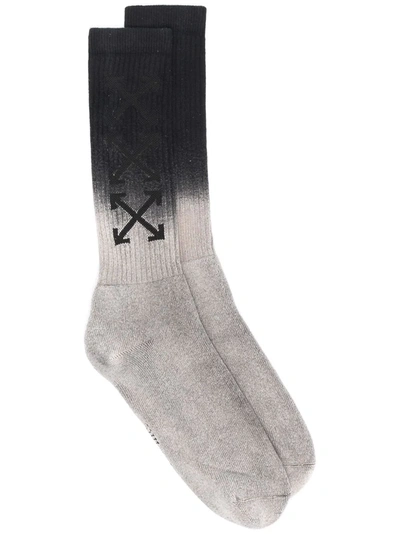 Off-white Men's Arrows Mid-length Socks In 1010 Black Black