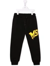 Msgm Teen Logo-print Track Trousers In Black