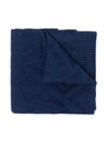 Fendi Monogram-pattern Scarf In Blue