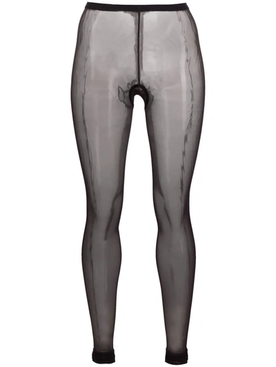 Simone Wild Sheer-design Leggings In Purple