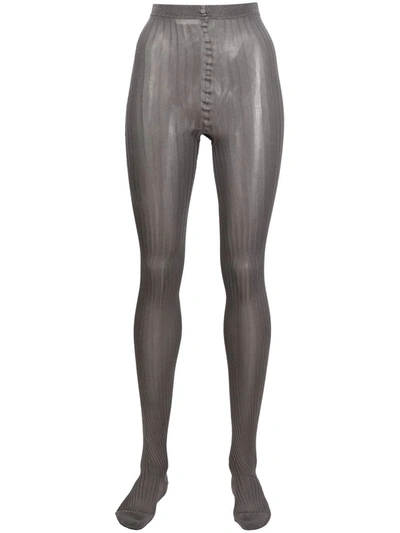 Dsquared2 Ribbed Knit Tights In Grey
