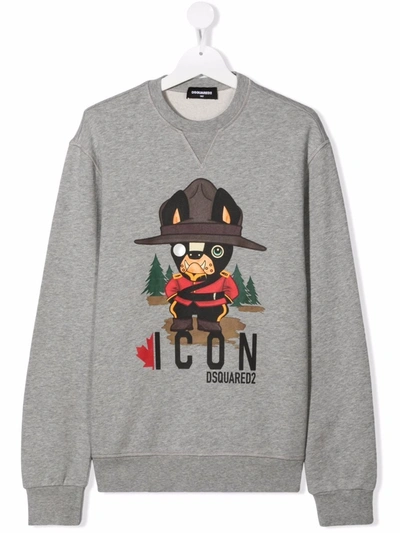 Dsquared2 Teen Ciro Graphic-print Sweatshirt In Grey