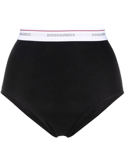 Dsquared2 Logo Waistband Briefs In Black