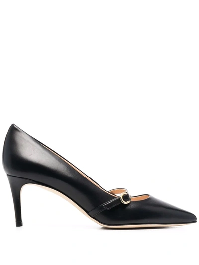 Dee Ocleppo Buckle-strap Pointed Leather Pumps In Black