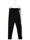 Calvin Klein Sprayed Stripe Logo-print Joggers In Black