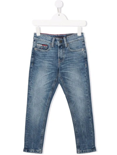 Tommy Hilfiger Junior Kids' Spencer Slim Tapered-leg Jeans In Blue