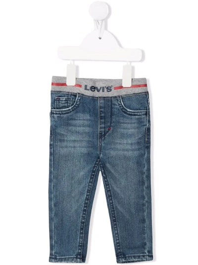 Levi's Babies' Logo Embroidered Skinny Jeans In Blue