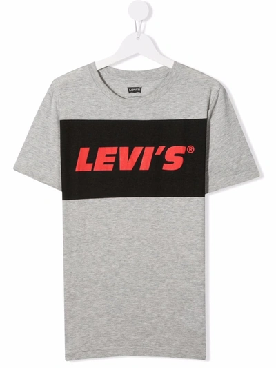 Levi's Teen Block Logo-print T-shirt In Grey