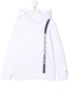 Calvin Klein Sprayed Stripe Logo-print Hoodie In White