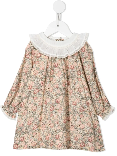 Tartine Et Chocolat Babies' Floral-print Cotton Dress In Multicolour