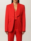 Zadig & Voltaire Date Padded-shoulder Wool-blend Blazer In Red