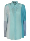 Dolce & Gabbana Colorblocked Long-sleeved Silk Shirt In Multicolor