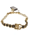 DOLCE & GABBANA PEARL EMBELLISHED LOGO BRACELET,WNN6N3W1111ZOO00 ZOO00