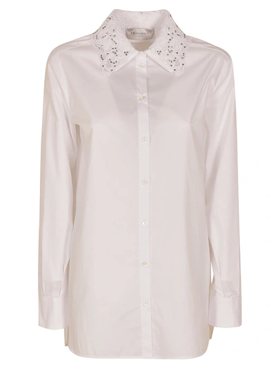 Ermanno Scervino Embellished Collar Plain Shirt In White