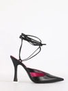 Attico Anais Cutout Leather Pumps In Black