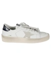 Golden Goose Men White Sneakers With Star Detail In Leather Man In White